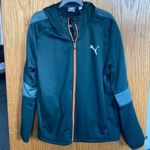 Green PUMA XL zip up jacket with hood